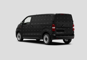 Mockup Of Customized Courier Van And Background