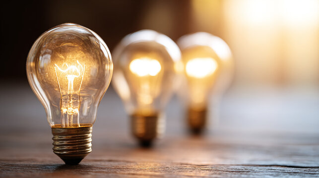 Light bulbs on a blurred background