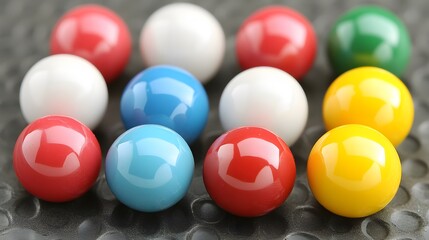 Naklejka premium Colorful Shiny Gumballs Closeup Group Arrangement