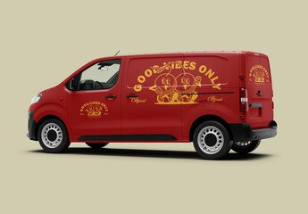 Mockup Of Customizable Van And Background