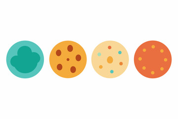 set of cookie icon vector silhouette illustration isolated on white background