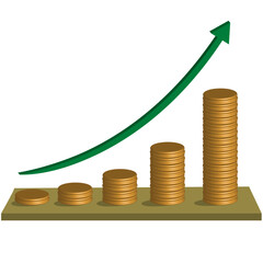 Compound Interest and Financial Growth Vector – 2025 Money Saving Strategy, Investment Market Chart, Economic Forecast, Hot Financial Trend for Companies and Startups