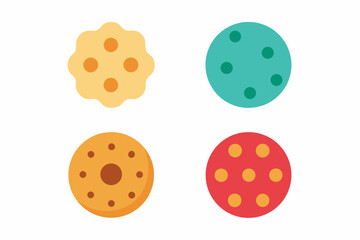 set of cookie icon vector silhouette illustration isolated on white background