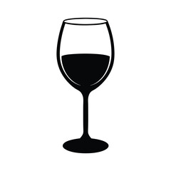 Wine Glass Simple Vector Silhouette