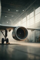 Aircraft Engine Close-Up Turbine Detail Mechanical