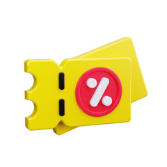 Coupon 3d render icons