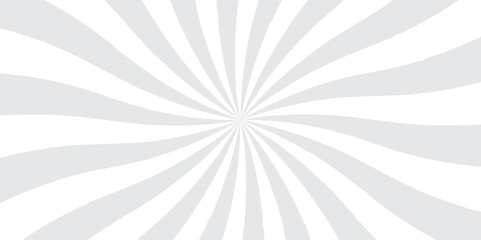 sunburst pattern white and gray design. Vintage sunrays illustration swirl line. sun beam vector banner design pop art comic burst gradient concept pattern.	