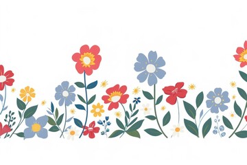 Flowers border illustration pattern art.