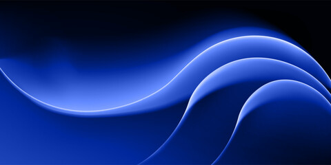 ABSTRACT DYNAMIC WAVES ON THE BLUE BACKGROUND