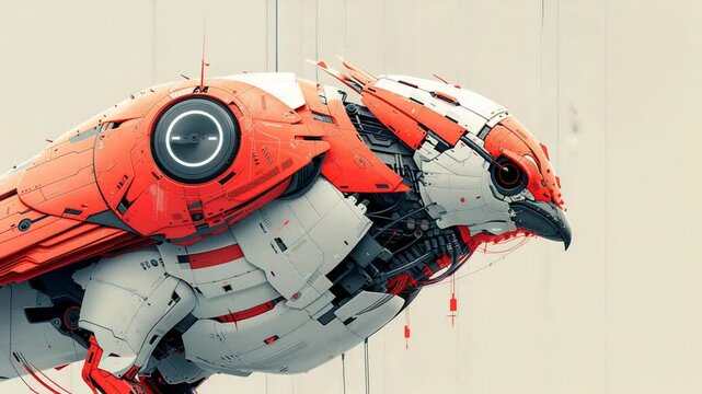 Futuristic robotic birds with intricate designs, showcasing cutting-edge technology and nature