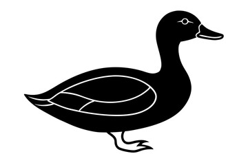 Duck vector silhouette illustration isolated on white background
