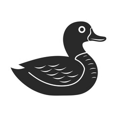 Duck icon vector silhouette illustration isolated on white background