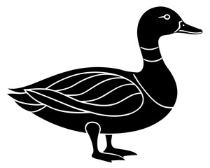 Duck vector silhouette illustration isolated on white background
