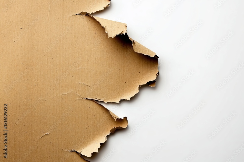 Poster textured cardboard background with torn edges creating ideal copy space for messages and design