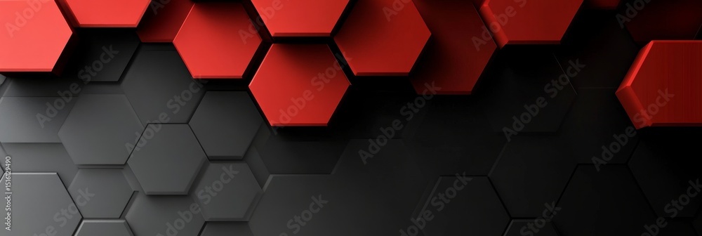 Poster innovative hexagon texture modern background graphic with elegant red abstract seamless shapes
