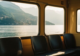 Fototapeta premium Lake view from ferry seats
