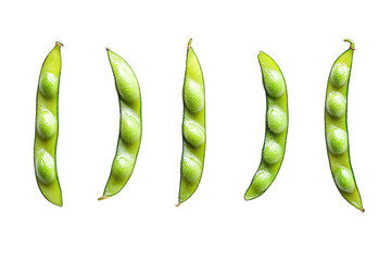 Isolated edamame pods, various angles