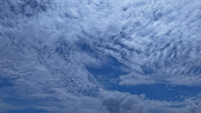 Cirrocumulus stratiformis clouds are high-altitude, white patches or layers with small cloudlets arranged in ripples or rows, often covering the sky in delicate, sheet-like patterns of beauty.