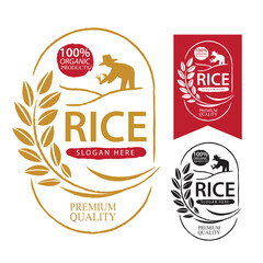 Obraz premium Rice. Logo design template vector illustration.