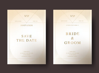 Luxury golden vector wedding invitation card