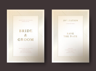 Luxury golden vector wedding invitation card
