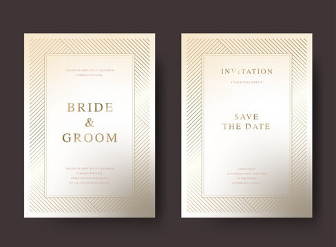 Luxury golden vector wedding invitation card