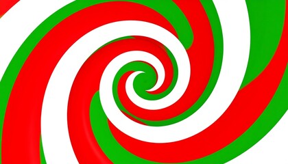 Red Green White Spiral Background.