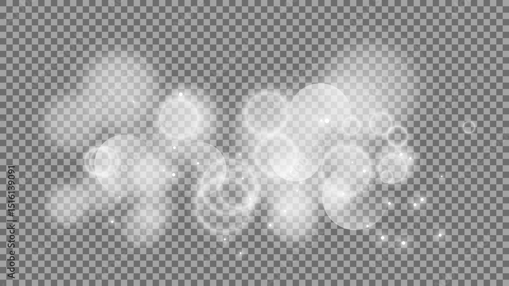 Poster bokeh circles on transparent background