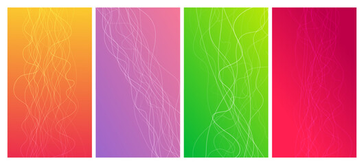 Set of abstract gradient backgrounds with wave beams