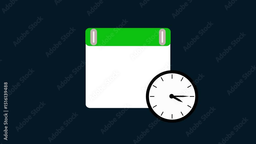 Poster a minimalist digital calendar highlights the date march 4, accompanied by a clock graphic displaying
