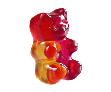 Colorful gummy bear candy for sweet treats and celebrations, cut out transparent
