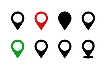 Location pin icon set gps map pointer navigation