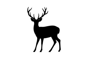 Deer silhouette vector illustration wildlife art