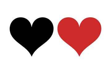 Red and black heart graphic love symbol design