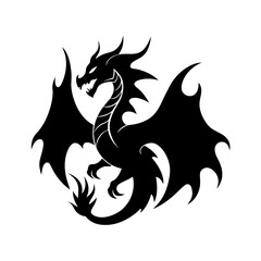 Mythical Dragon Silhouette Vector Design