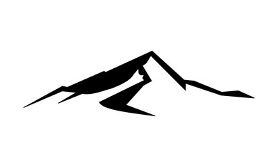 mountain silhouette vector. Black and white mountain icon isolated