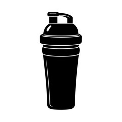Vector Design of a Shaker Water Bottle &ndash; Flat Teal and White Style