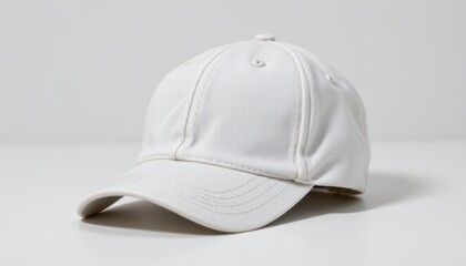 single cotton cap on a white background, in a refined style, with sharp details, minimal reflection, studio glow, high resolution