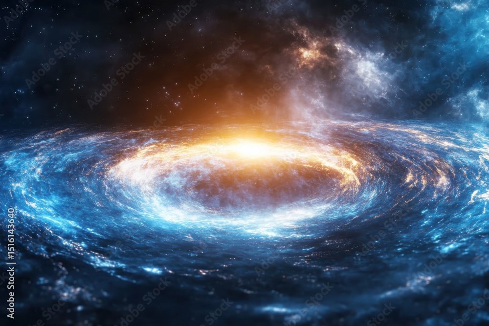 Poster cosmic explosion in the universe space digital art sci-fi environment wide angle view galactic pheno