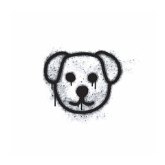 Dog spray icon isolated on white background. Dog graffiti icon sprayed in black on white background. Vector illustration. © fajri