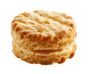 Fluffy biscuit for tasty breakfast or snack option, cut out transparent
