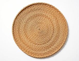 solo woven mat on a white background, in a professional style, with clear textures, faint shadow, balanced lighting, high resolution
