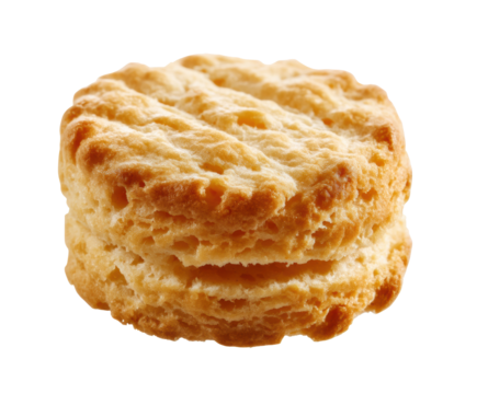 Fluffy biscuit for tasty breakfast or snack option, cut out transparent