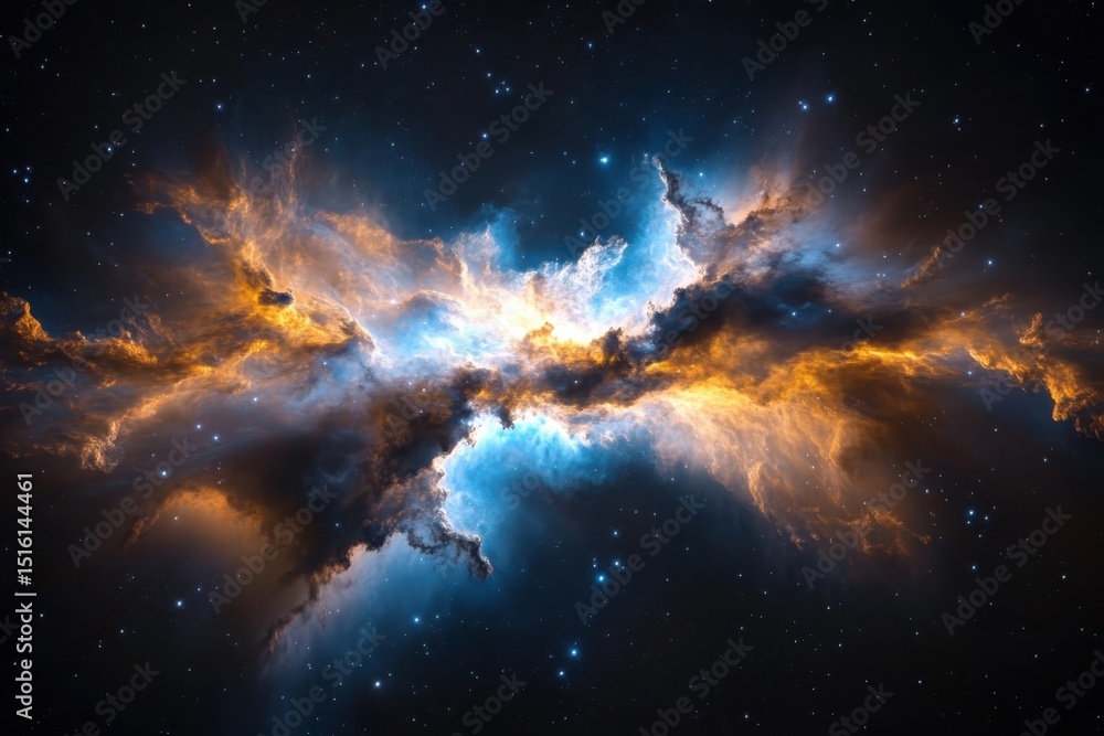 Poster cosmic explosion event in deep space stunning nebula image astronomical environment vivid viewpoint