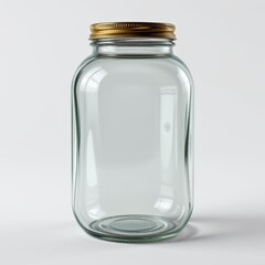 detailed glass jar in a 3d style on a white background, with realistic textures, soft shadows, diffused lighting, high resolution