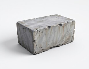 detailed concrete block in a 3d style on a white background, with realistic textures, soft shadows, ambient lighting, high resolution