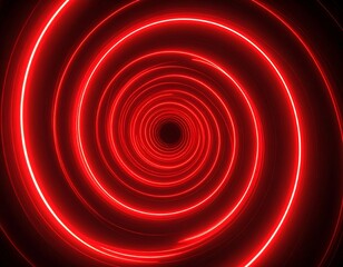 Abstract glowing red spiral tunnel