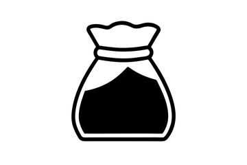 Flour bag vector silhouette illustration isolated on white background