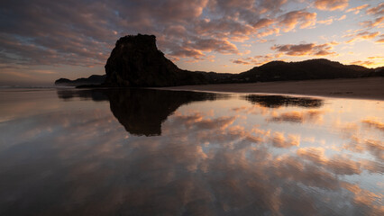 sunset over the lake