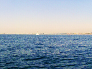 Beautiful Sea View Sicily. Panoramic view of the sea. Southern coast of Italy.